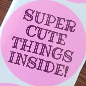 3/$15 Set of 50 STICKERS LARGE TWO INCH ROUND "SUPER CUTE THINGS INSIDE"